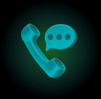 Teléfono con globo de chat - Contacto